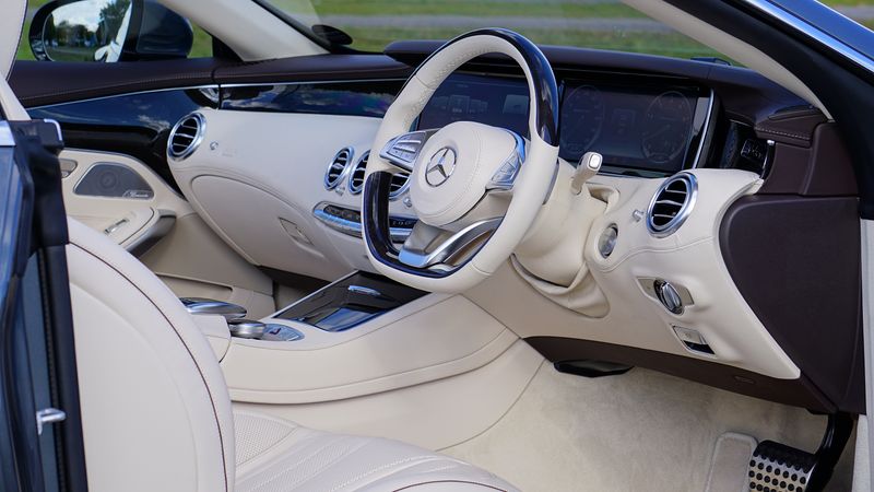 Detailed clean luxury car interior